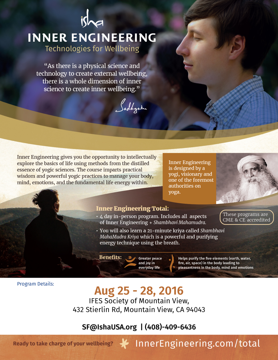 4DAY INNER ENGINEERING PROGRAM BY ISHA FOUNDATION Mountain View, CA