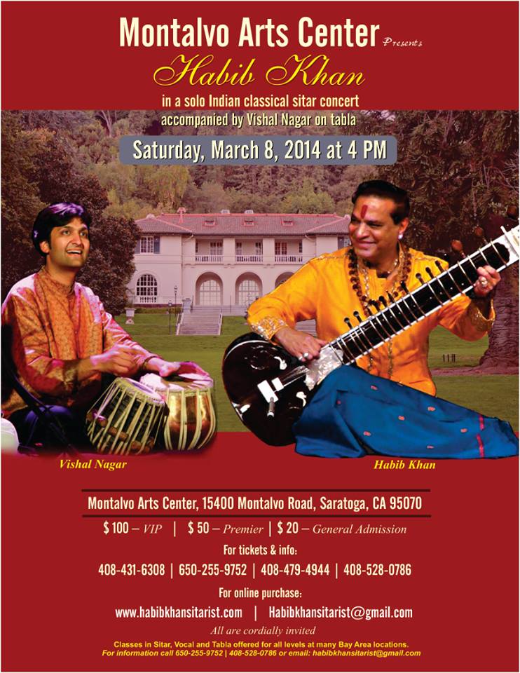 Habib Khan in a Solo Indian Classical Sitar Concert - Saratoga, CA - on ...