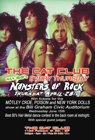 Cat Club Thursdays = 80's music - San Francisco, CA at Cat Club ...