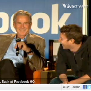 President Bush Drops in at Facebook HQ